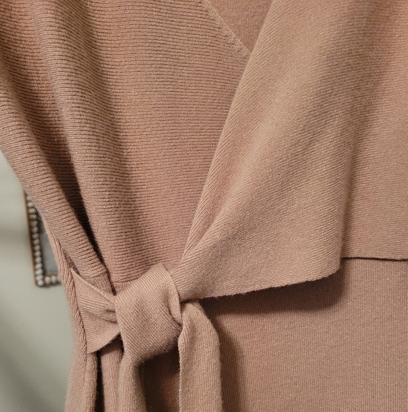 Magnolia Boutique Tan Knit Wrap Dress - Picture 3 of 6